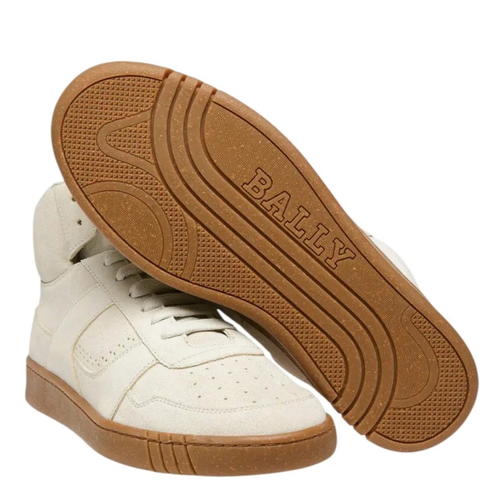 Bally Wiggles Dusty White Suede Leather Sneakers size US Men 7,Women 9,EU 40,NEW